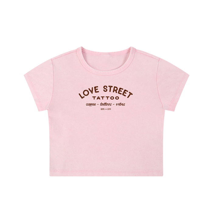 Snow Washed Crop Top, Pink