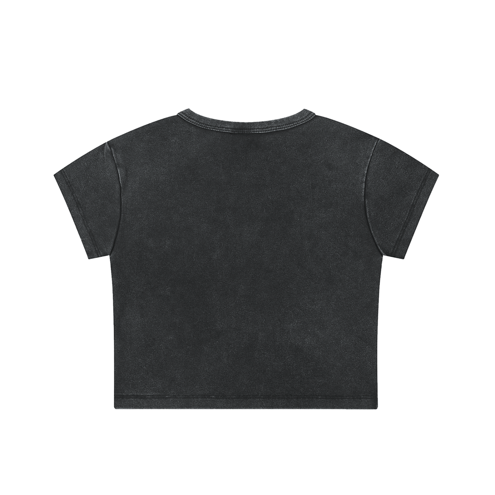Snow Washed Crop Top, Black