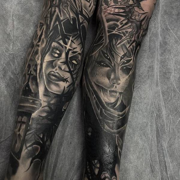 Black and grey tattoo by an artist at Love Street Tattoo, Perth