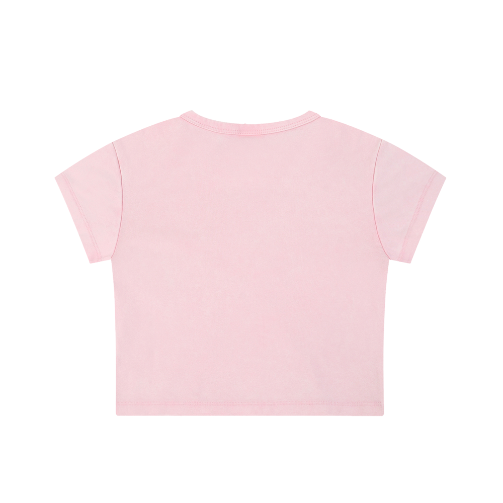 Snow Washed Crop Top, Pink