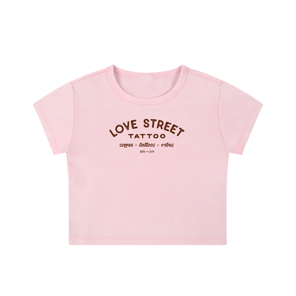 Snow Washed Crop Top, Pink